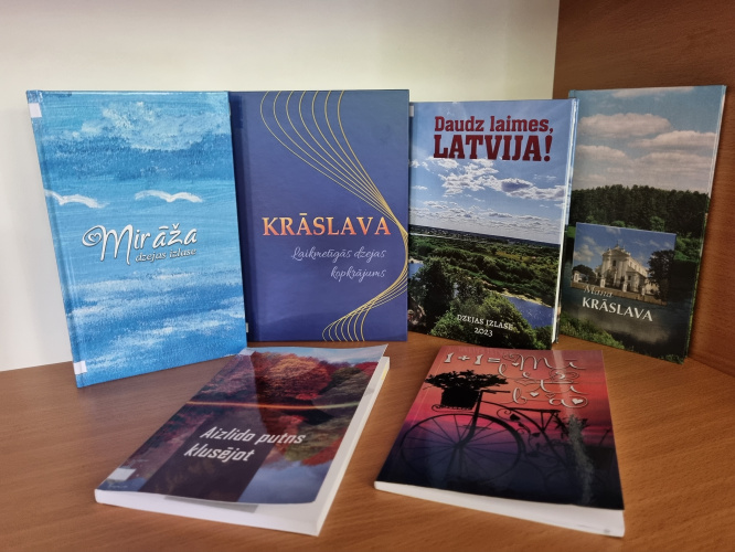 Nalela daļa nu gruomotu, kuruos publicāti dzejneicys I. Nārys dorbi, i kurys daīmamys Aulejis pogosta bibliotekā