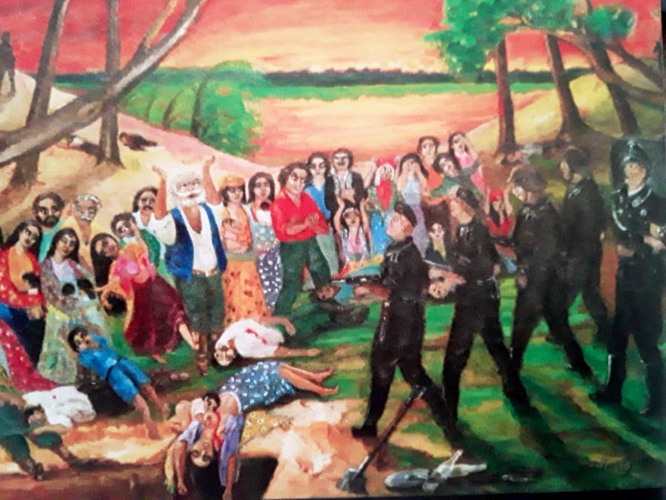 Kārļa Rudeviča glezna “Pēdējais saulriets”, veltīts mudaripen. 2006. gads